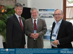 Diskutieren die Zukunft des automatisierten Fahrens: Harald Kainz, Rektor TU Graz; Jost Bernasch, Geschäftsführer Virtual Vehicle; Peter Simon, ZalaZONE (v.l.n.r.) (Credit: VIRTUAL VEHICLE)